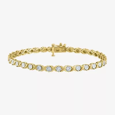 (G-H / I1-I2) Womens 1/10 CT. T.W. Lab Grown White Diamond Sterling Silver 7.5 Inch Tennis Bracelet