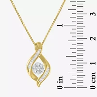 Diamond Blossom 1/5 CT.T.W. Natural Cluster Sterling SIlver Swirl Pendant Necklace