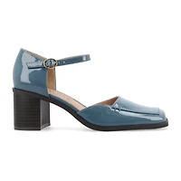 Journee Collection Evangeline Womens Moc Closed Toe Stacked Heel Pumps