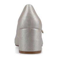 Journee Collection Okenna Womens Square Block Heel Pumps