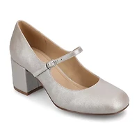 Journee Collection Okenna Womens Square Block Heel Pumps