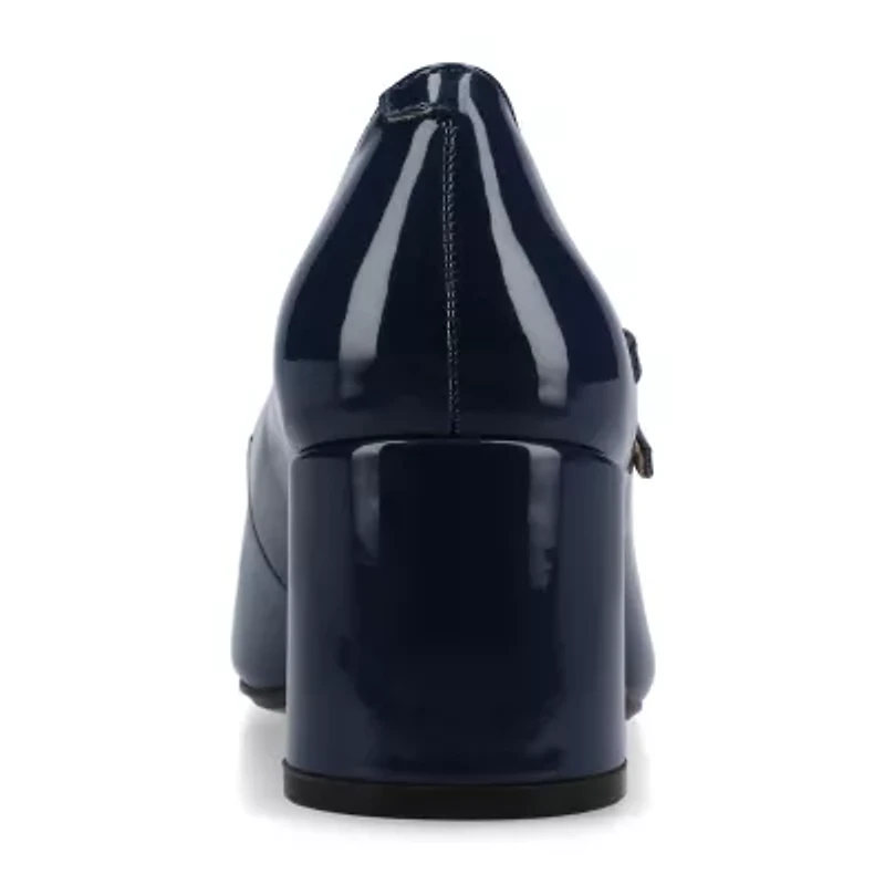 Journee Collection Okenna Womens Square Closed Toe Block Heel Pumps