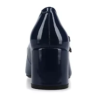 Journee Collection Okenna Womens Square Closed Toe Block Heel Pumps