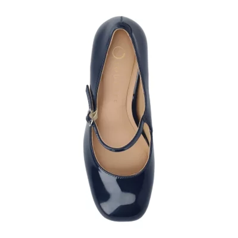 Journee Collection Okenna Womens Square Closed Toe Block Heel Pumps