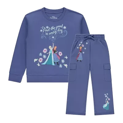 Disney Collection Little & Big Kid Girls 2-pc. Anna Elsa Pant Set