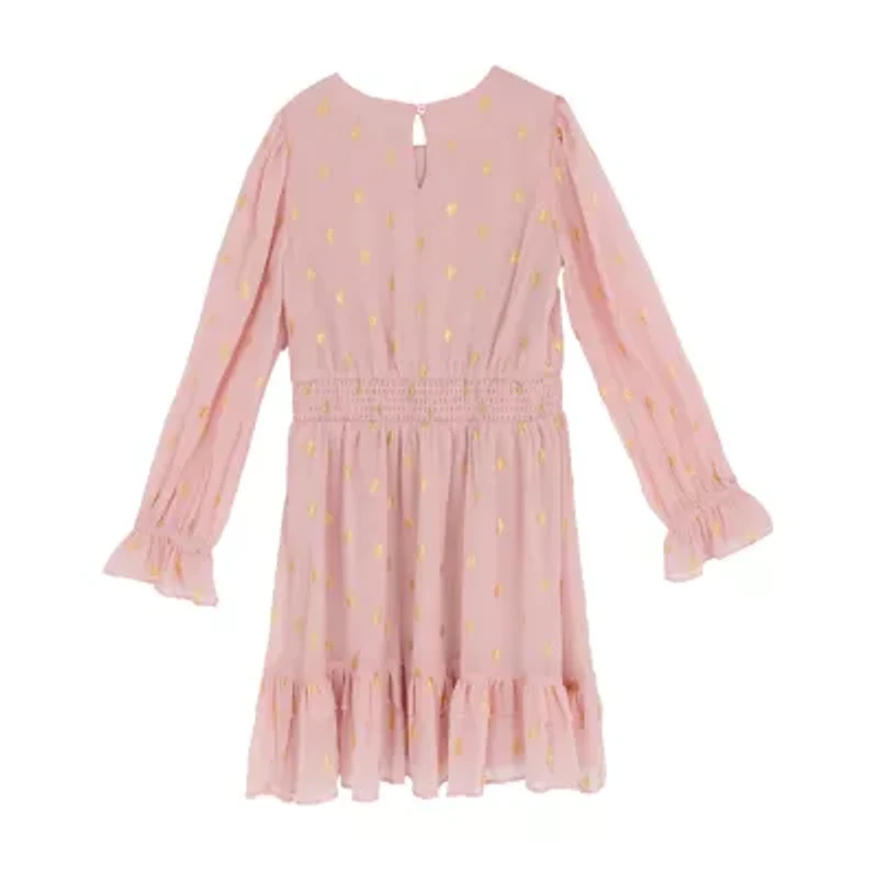Rare Editions Big Kid Girls Long Sleeve A-Line Dress
