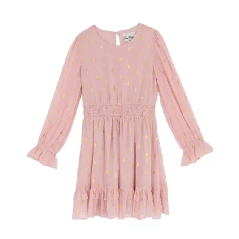 Rare Editions Big Kid Girls Long Sleeve A-Line Dress