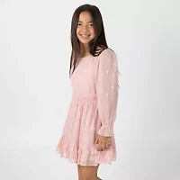 Rare Editions Big Kid Girls Long Sleeve A-Line Dress