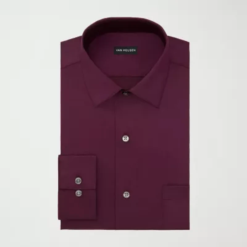 Van Heusen Ultra Wrinkle Free Mens Regular Fit Stretch Fabric Long Sleeve Dress Shirt