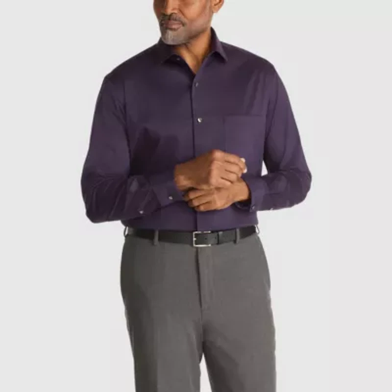 Van Heusen Ultra Wrinkle Free Mens Regular Fit Stretch Fabric Long Sleeve Dress Shirt