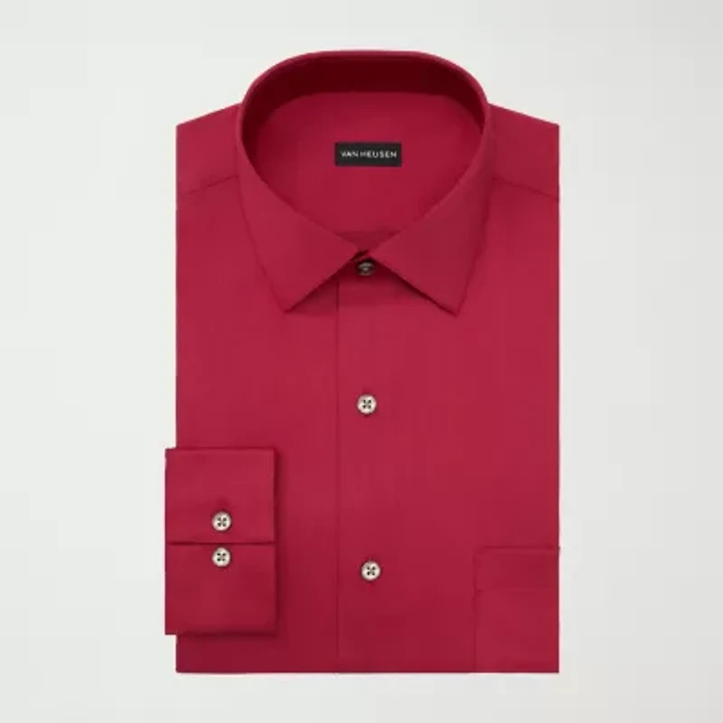 Van Heusen Ultra Flex Mens Regular Fit Stretch Fabric Wrinkle Free Long Sleeve Dress Shirt