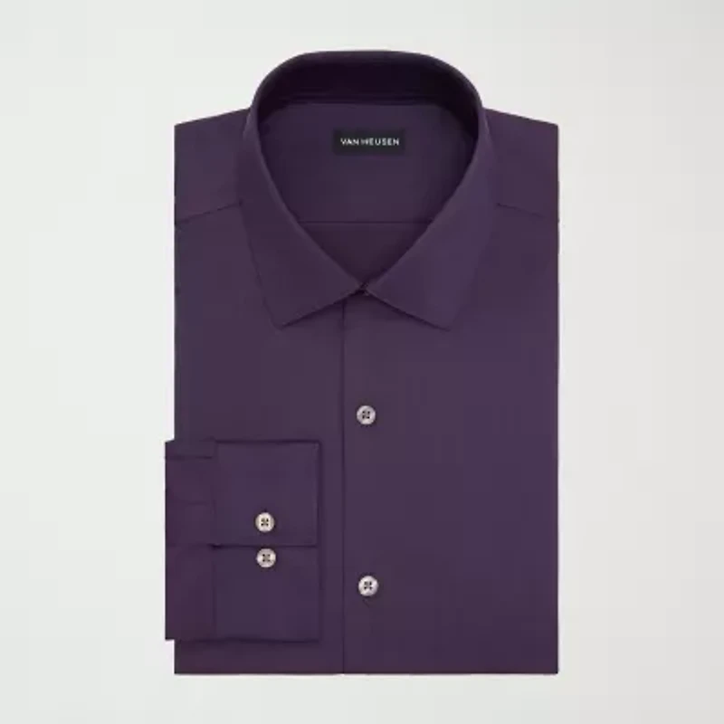 Van Heusen Ultra Flex Mens Slim Fit Stretch Fabric Wrinkle Free Long Sleeve Dress Shirt