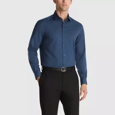 Van Heusen Comfort Performance Mens Slim Fit Stretch Fabric Wrinkle Free Long Sleeve Dress Shirt