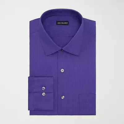 Van Heusen Everyday Defense Stain Shield Mens Stretch Fabric Wrinkle Free Long Sleeve Dress Shirt