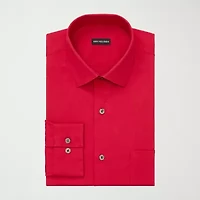 Van Heusen Fitted Everyday Defense Stain Shield Mens Modern Fit Stretch Fabric Wrinkle Free Long Sleeve Dress Shirt