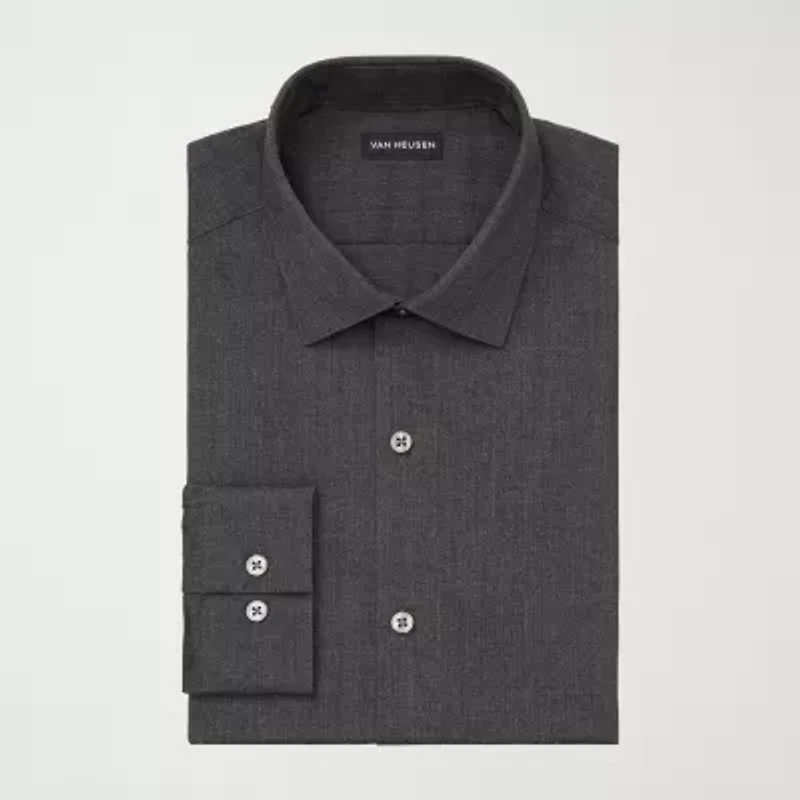 Van Heusen Comfort Performance Mens Slim Fit Stretch Fabric Wrinkle Free Long Sleeve Dress Shirt