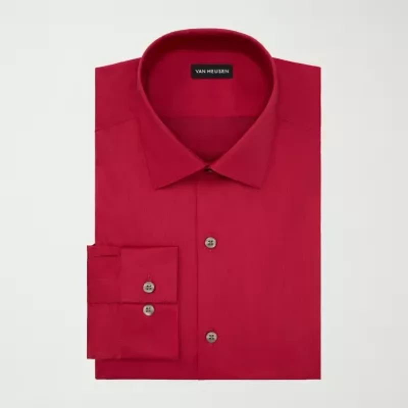 Van Heusen Ultra Flex Big And Tall Mens Regular Fit Stretch Fabric Wrinkle Free Long Sleeve Dress Shirt