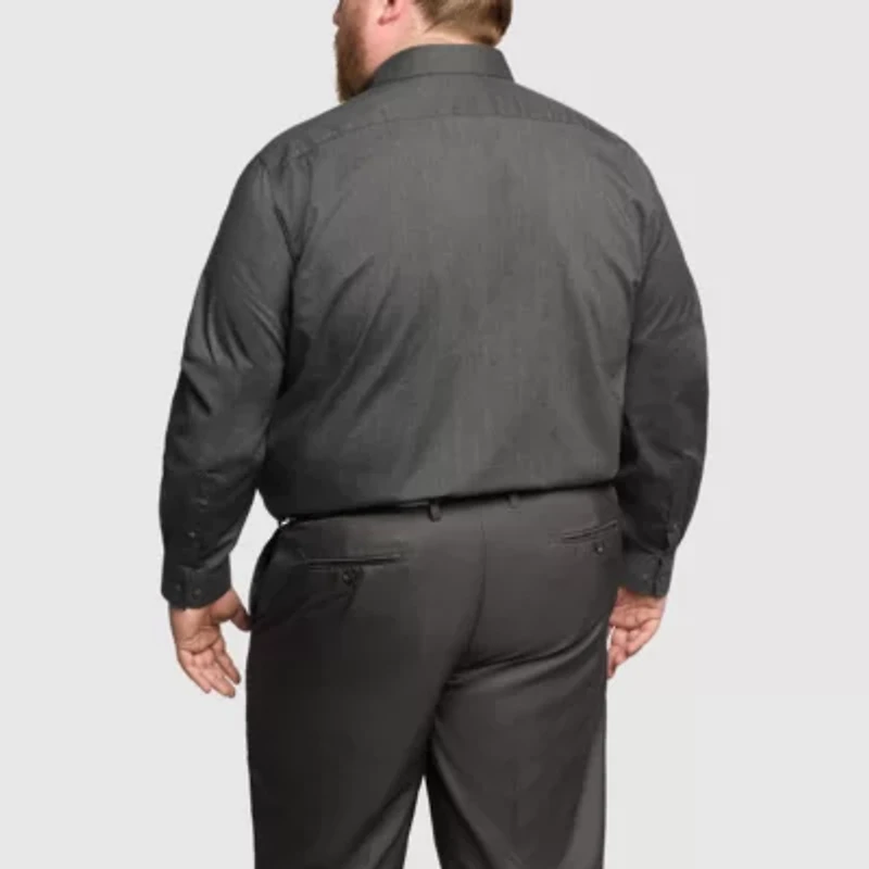 Van Heusen Comfort Performance Big And Tall Mens Regular Fit Stretch Fabric Wrinkle Free Long Sleeve Dress Shirt