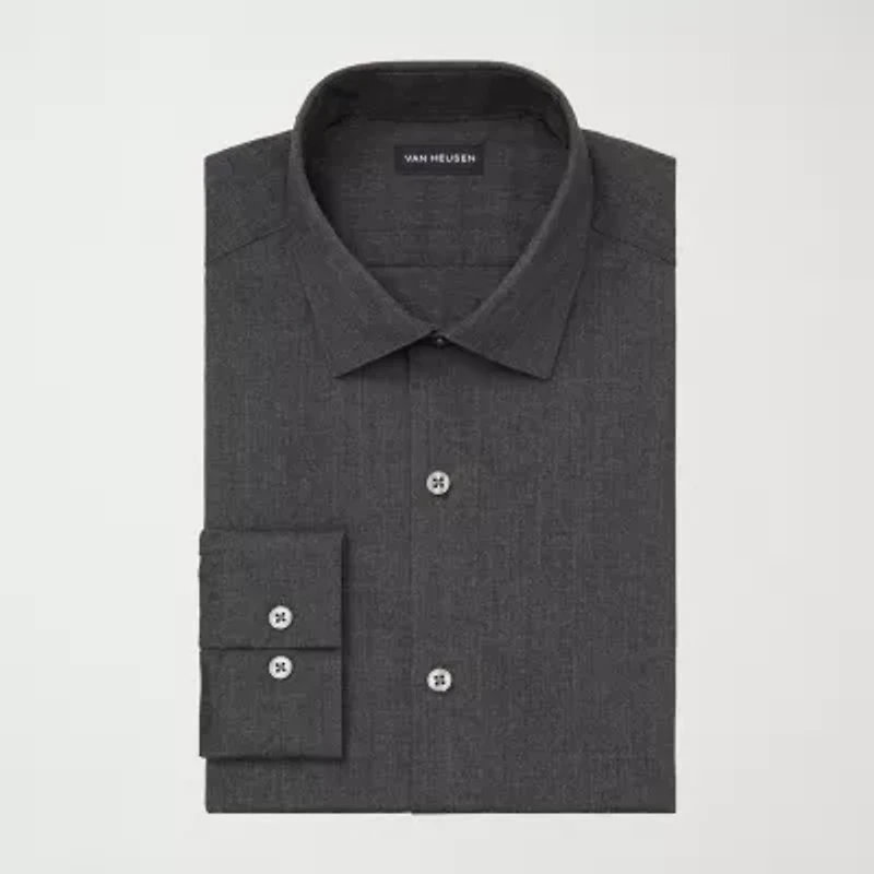 Van Heusen Comfort Performance Big And Tall Mens Regular Fit Stretch Fabric Wrinkle Free Long Sleeve Dress Shirt