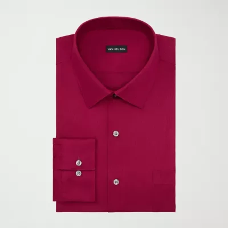 Van Heusen Big And Tall Everyday Defense Stain Shield Mens Regular Fit Stretch Fabric Wrinkle Free Long Sleeve Dress Shirt