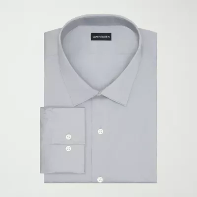 Van Heusen Big And Tall Ultra Flex Wrinkle Free Mens Regular Fit Long Sleeve Dress Shirt