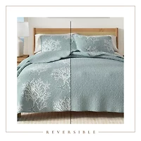 Linery Coral Starfish Reversible Quilt Set