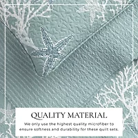 Linery Coral Starfish Reversible Quilt Set