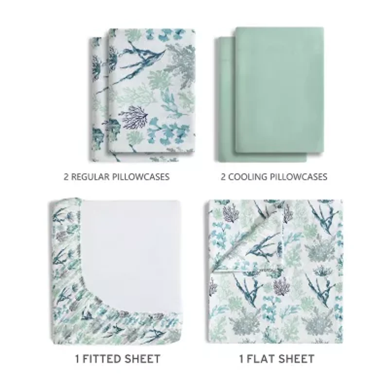 Caribbean Joe 6Pc Cooling 100Tc Sheet Sets