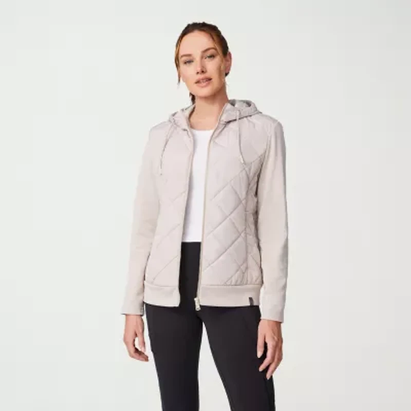Free Country Womens Hooded Easy-on + Easy-off Lightweight Quilted Jacket