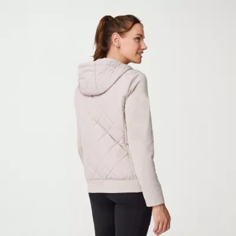 Free Country Womens Hooded Easy-on + Easy-off Lightweight Quilted Jacket