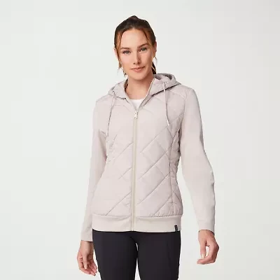 Free Country Womens Hooded Easy-on + Easy-off Lightweight Quilted Jacket