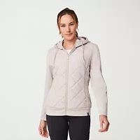 Free Country Womens Hooded Easy-on + Easy-off Lightweight Quilted Jacket