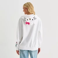 Womens Long Sleeve Hello Kitty Zipper Juniors Hoodie