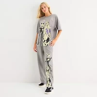 Tim Burton'S Nightmare Before Christmas Wide Leg Sweatpant Womens Drawstring Waist Straight Juniors Fleece