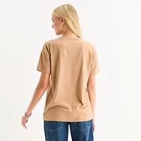 Winnie The Pooh And Friends Botanical Boyfriend Womens Crew Neck Short Sleeve Regular Fit Juniors Graphic T-Shirt