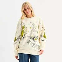 The Grinch Whoville Crew Sweatshirt Womens Neck Long Sleeve Juniors
