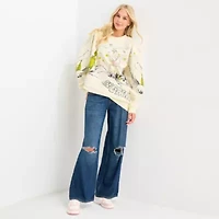 The Grinch Whoville Crew Sweatshirt Womens Neck Long Sleeve Juniors