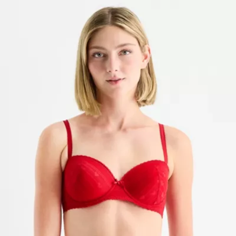 Arizona Body Holiday Heart Lace Balconette Bra