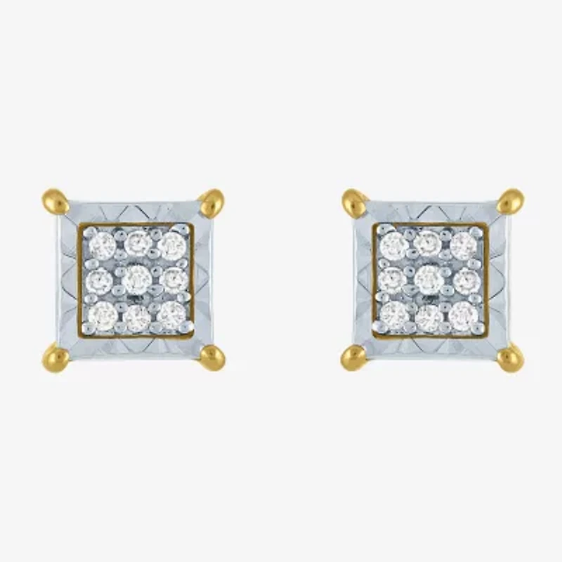 1/10 CT. T.W. Natural White Diamond 10K Gold 5.5mm Stud Earrings