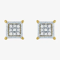 1/10 CT. T.W. Natural White Diamond 10K Gold 5.5mm Stud Earrings