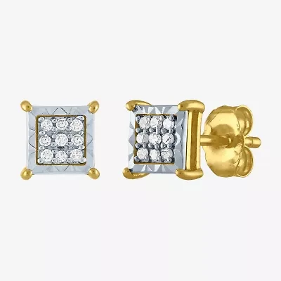 1/10 CT. T.W. Natural White Diamond 10K Gold 5.5mm Stud Earrings