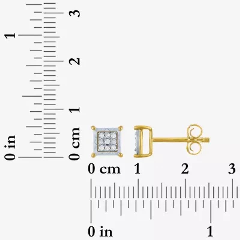 1/10 CT. T.W. Natural White Diamond 10K Gold 5.5mm Stud Earrings