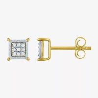 1/10 CT. T.W. Natural White Diamond 10K Gold 5.5mm Stud Earrings