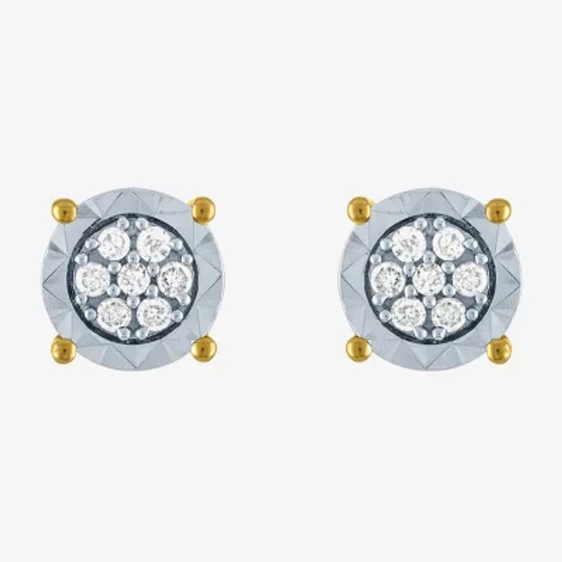 1/10 CT. T.W. Natural White Diamond 10K Gold 5.5mm Stud Earrings