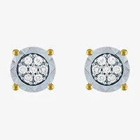 1/10 CT. T.W. Natural White Diamond 10K Gold 5.5mm Stud Earrings