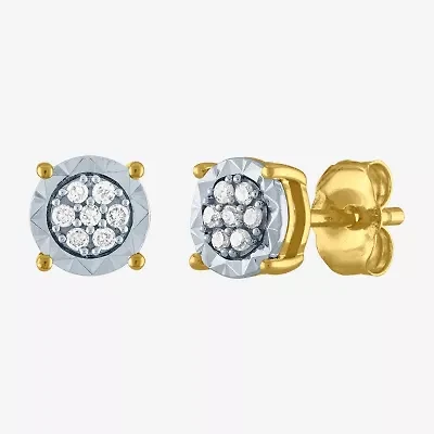 1/10 CT. T.W. Natural White Diamond 10K Gold 5.5mm Stud Earrings