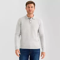 St. John's Bay Cozy Polo Mens Long Sleeve Pullover Sweater