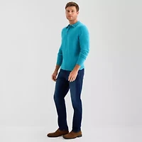 St. John's Bay Cozy Polo Mens Long Sleeve Pullover Sweater