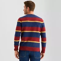 St. John's Bay Cozy Rugby Mens Crew Neck Long Sleeve Pullover Sweater