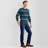 St. John's Bay Cozy Rugby Mens Crew Neck Long Sleeve Pullover Sweater